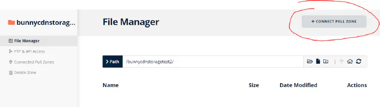 bunncdn connect pull zone